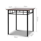 darrahopens Furniture > Dining Artiss Metal Table and Chairs - Walnut & Black
