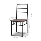 darrahopens Furniture > Dining Artiss Metal Table and Chairs - Walnut & Black
