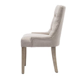 darrahopens Furniture > Dining Artiss Set of 2 Dining Chair Beige CAYES French Provincial Chairs Wooden Fabric Retro Cafe