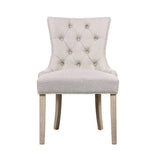 darrahopens Furniture > Dining Artiss Set of 2 Dining Chair Beige CAYES French Provincial Chairs Wooden Fabric Retro Cafe
