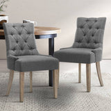 darrahopens Furniture > Dining Artiss Set of 2 Dining Chair CAYES French Provincial Chairs Wooden Fabric Retro Cafe