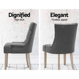 darrahopens Furniture > Dining Artiss Set of 2 Dining Chair CAYES French Provincial Chairs Wooden Fabric Retro Cafe