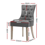 darrahopens Furniture > Dining Artiss Set of 2 Dining Chair CAYES French Provincial Chairs Wooden Fabric Retro Cafe