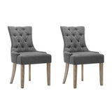 darrahopens Furniture > Dining Artiss Set of 2 Dining Chair CAYES French Provincial Chairs Wooden Fabric Retro Cafe