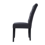 darrahopens Furniture > Dining Artiss Set of 2 Dining Chairs French Provincial Kitchen Cafe Fabric Padded High Back Pine Wood Grey