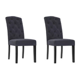 darrahopens Furniture > Dining Artiss Set of 2 Dining Chairs French Provincial Kitchen Cafe Fabric Padded High Back Pine Wood Grey