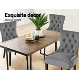 darrahopens Furniture > Dining Artiss Set of 2 Dining Chairs French Provincial Retro Chair Wooden Velvet Fabric Grey