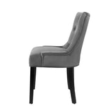 darrahopens Furniture > Dining Artiss Set of 2 Dining Chairs French Provincial Retro Chair Wooden Velvet Fabric Grey
