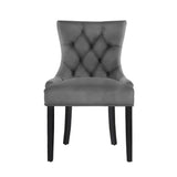 darrahopens Furniture > Dining Artiss Set of 2 Dining Chairs French Provincial Retro Chair Wooden Velvet Fabric Grey