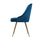 darrahopens Furniture > Dining Artiss Set of 2 Dining Chairs Retro Chair Cafe Kitchen Modern Metal Legs Velvet Blue