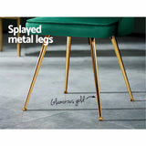 darrahopens Furniture > Dining Artiss Set of 2 Dining Chairs Retro Chair Cafe Kitchen Modern Metal Legs Velvet Green
