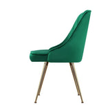 darrahopens Furniture > Dining Artiss Set of 2 Dining Chairs Retro Chair Cafe Kitchen Modern Metal Legs Velvet Green