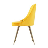 darrahopens Furniture > Dining Artiss Set of 2 Dining Chairs Retro Chair Cafe Kitchen Modern Metal Legs Velvet Yellow