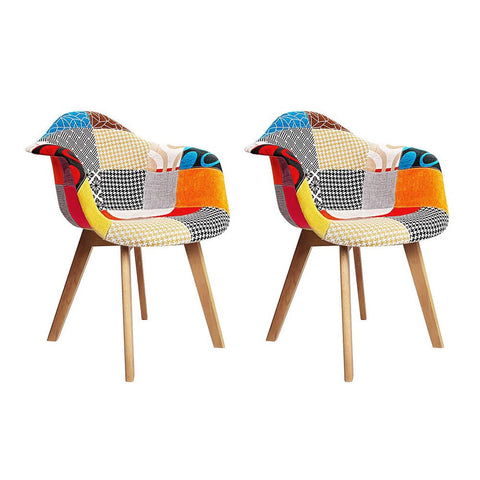 darrahopens Furniture > Dining Artiss Set of 2 Fabric Dining Chairs