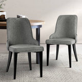 darrahopens Furniture > Dining Artiss Set of 2 Fabric Dining Chairs - Grey