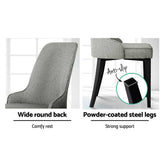 darrahopens Furniture > Dining Artiss Set of 2 Fabric Dining Chairs - Grey