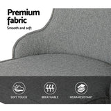 darrahopens Furniture > Dining Artiss Set of 2 Fabric Dining Chairs - Grey