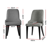 darrahopens Furniture > Dining Artiss Set of 2 Fabric Dining Chairs - Grey