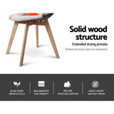 darrahopens Furniture > Dining Artiss Set of 2 Retro Beech Fabric Dining Chair - Multi Colour