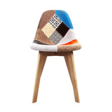 darrahopens Furniture > Dining Artiss Set of 2 Retro Beech Fabric Dining Chair - Multi Colour