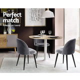 darrahopens Furniture > Dining Artiss Set of 2 Velvet Modern Dining Chair - Dark Grey