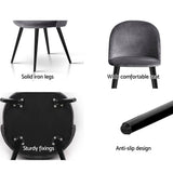 darrahopens Furniture > Dining Artiss Set of 2 Velvet Modern Dining Chair - Dark Grey