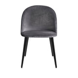 darrahopens Furniture > Dining Artiss Set of 2 Velvet Modern Dining Chair - Dark Grey