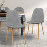 darrahopens Furniture > Dining Artiss Set of 4 Adamas Fabric Dining Chairs - Light Grey