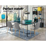 darrahopens Furniture > Dining Artiss Set of 4 Adamas Fabric Dining Chairs - Light Grey