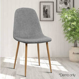 darrahopens Furniture > Dining Artiss Set of 4 Adamas Fabric Dining Chairs - Light Grey