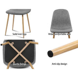 darrahopens Furniture > Dining Artiss Set of 4 Adamas Fabric Dining Chairs - Light Grey