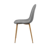 darrahopens Furniture > Dining Artiss Set of 4 Adamas Fabric Dining Chairs - Light Grey