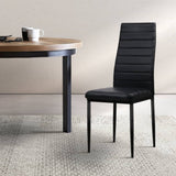 darrahopens Furniture > Dining Artiss Set of 4 Dining Chairs PVC Leather - Black