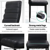 darrahopens Furniture > Dining Artiss Set of 4 Dining Chairs PVC Leather - Black