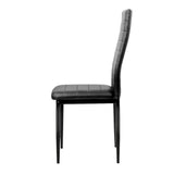 darrahopens Furniture > Dining Artiss Set of 4 Dining Chairs PVC Leather - Black