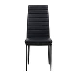 darrahopens Furniture > Dining Artiss Set of 4 Dining Chairs PVC Leather - Black