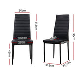 darrahopens Furniture > Dining Artiss Set of 4 Dining Chairs PVC Leather - Black