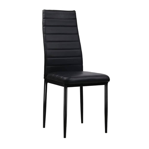 darrahopens Furniture > Dining Artiss Set of 4 Dining Chairs PVC Leather - Black