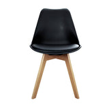 darrahopens Furniture > Dining Artiss Set of 4 Padded Dining Chair - Black