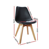 darrahopens Furniture > Dining Artiss Set of 4 Padded Dining Chair - Black