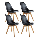 darrahopens Furniture > Dining Artiss Set of 4 Padded Dining Chair - Black