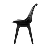 darrahopens Furniture > Dining Artiss Set of 4 Retro Padded Dining Chair - Black