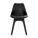 darrahopens Furniture > Dining Artiss Set of 4 Retro Padded Dining Chair - Black