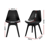 darrahopens Furniture > Dining Artiss Set of 4 Retro Padded Dining Chair - Black