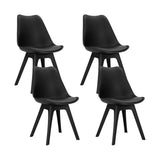 darrahopens Furniture > Dining Artiss Set of 4 Retro Padded Dining Chair - Black