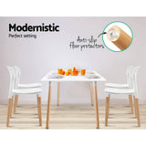 darrahopens Furniture > Dining Artiss Set of 4 Wooden Stackable Dining Chairs - White