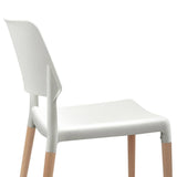 darrahopens Furniture > Dining Artiss Set of 4 Wooden Stackable Dining Chairs - White