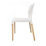 darrahopens Furniture > Dining Artiss Set of 4 Wooden Stackable Dining Chairs - White