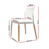darrahopens Furniture > Dining Artiss Set of 4 Wooden Stackable Dining Chairs - White