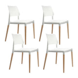 darrahopens Furniture > Dining Artiss Set of 4 Wooden Stackable Dining Chairs - White